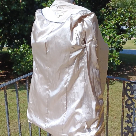 Kenar - Cream Multi Button Ruffled, Belted,Lined and Water Resist Jacket WS - Picture 13 of 16